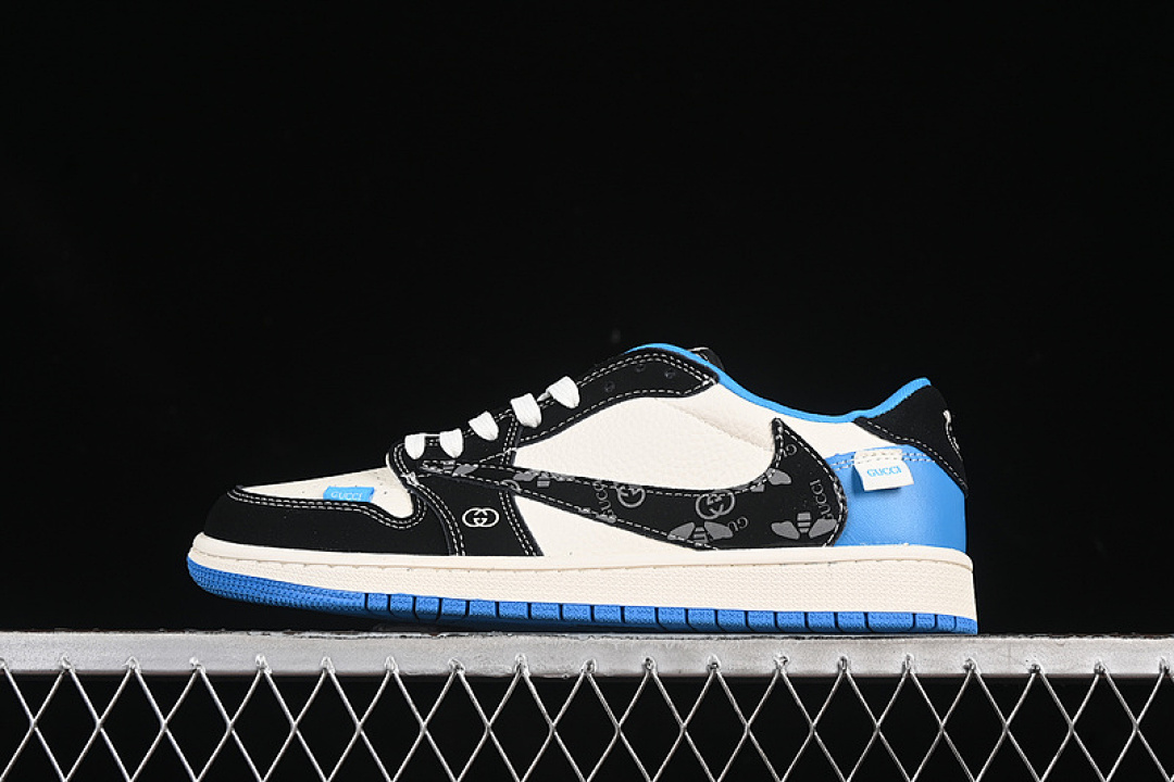 Jordan [XS2024-037]-[TRAVIS SCOTT X FRAGMENT DESIGN AIR JORDAN 1 LOW OG SP WHITE/BLACK/BLUE]-[36-45], photo 1