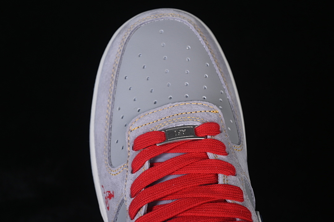 Nike [HT5088-623]-[AIR FORCE 1 07 LOW CASUAL SNEAKERS GREY/NAVY BLUE/RED]-[WOMAN:36-39]-[MAN:40-45] - Image 10