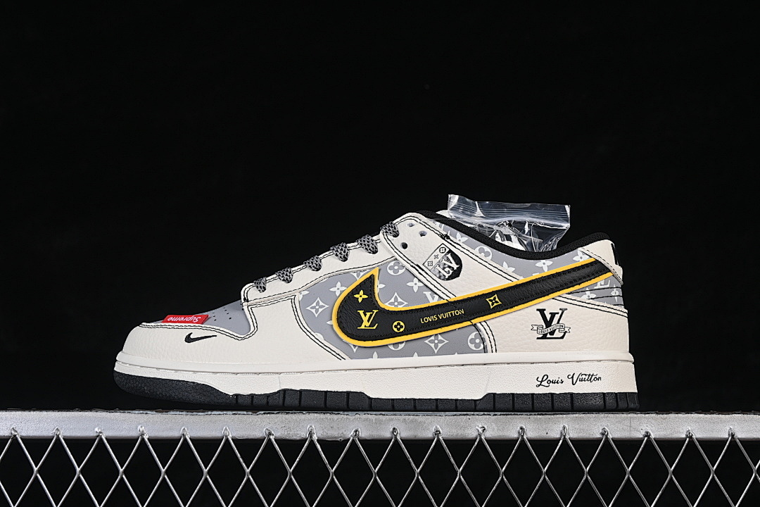 Unbranded [DN3168-029]-[SB DUNK LOW WHITE/GREY/BLACK/GOLD]-[WOMAN:36-39]-[MAN:40-45], photo 1