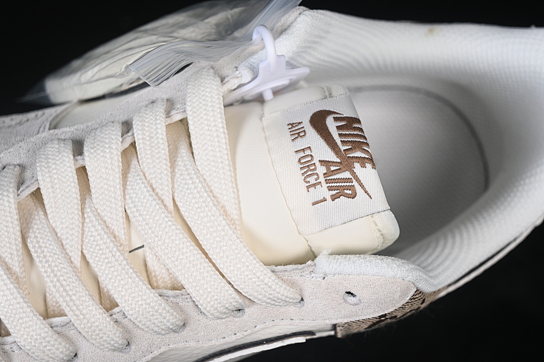 Nike [MM3399-809]-[AIR FORCE 1 07 LOW CASUAL SNEAKERS WHITE/GREY/BROWN]-[WOMAN:36-39]-[MAN:40-45] - Image 9