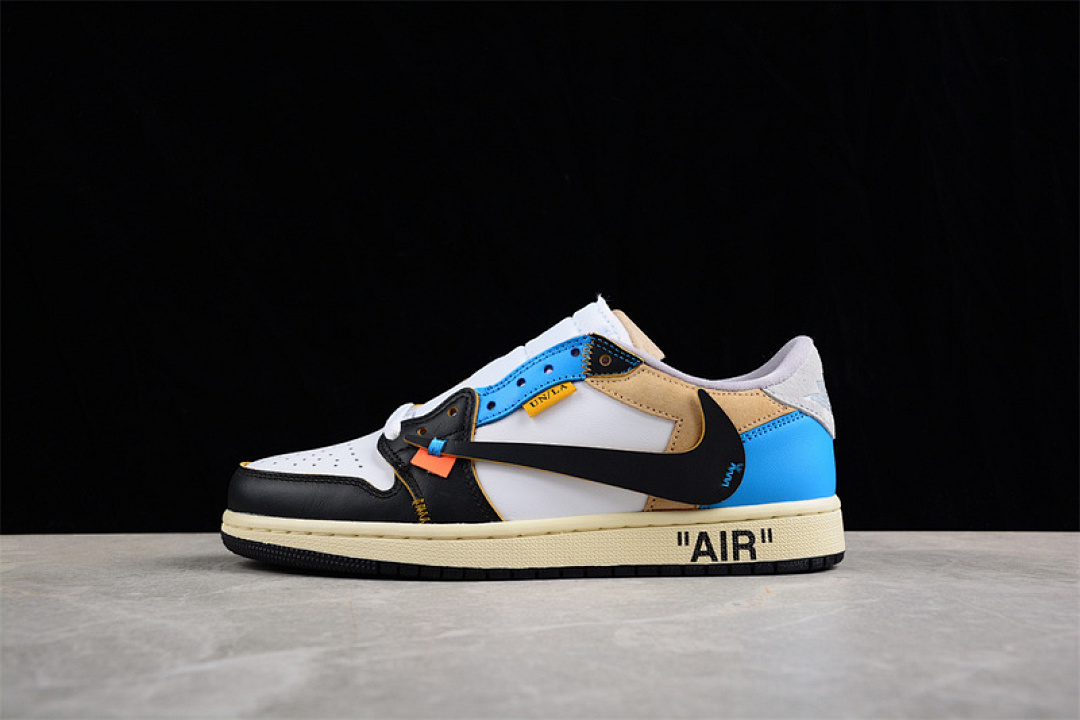 Jordan [CZ0790-108]-[AIR JORDAN 1 LOW WHITE/BLACK/BROWN/BLUE]-[WOMAN:36-39]-[MAN:40-46], photo 1