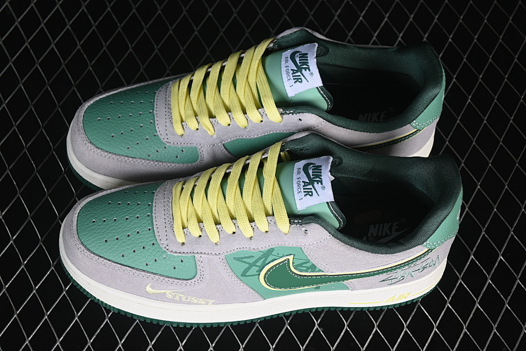 Nike [SS1979-007]-[AIR FORCE 1 07 LOW CASUAL SNEAKERS GREEN/WHITE/GREY]-[WOMAN:36-39]-[MAN:40-45] - Image 10