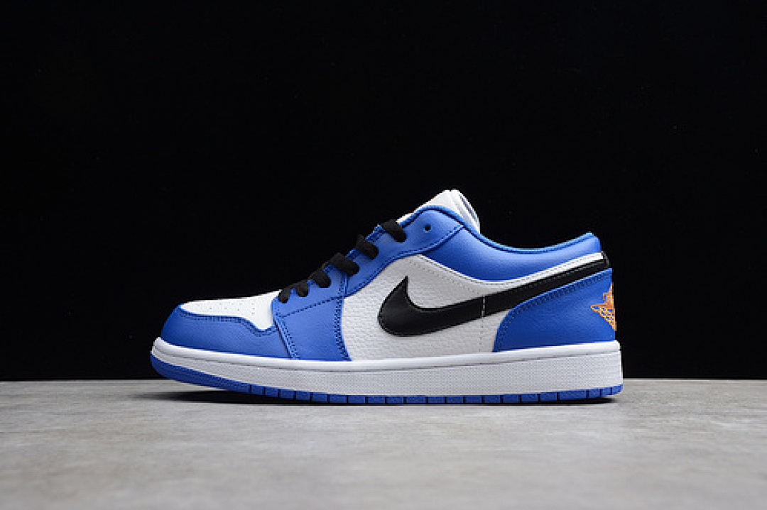 Jordan [69-67-76]-[553558-401]-[AIR JORDAN 1 LOW HYPER ROYAL/WHITE-ORANGE PEEL]-[UNISEX:36-46], photo 1