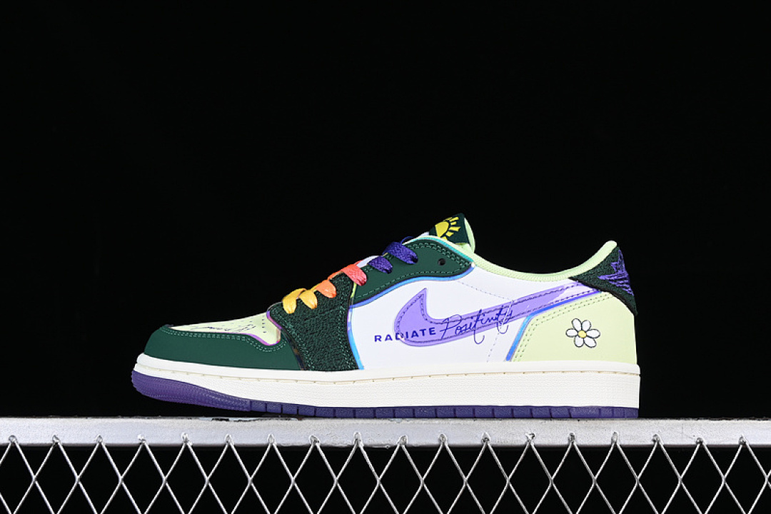 Jordan [FD9665-351]-[AIR JORDAN 1 LOW DOERNBECHER GORGE GREEN/COURT PURPLE/WHITE/BARELYVOLT/SAIL], photo 1