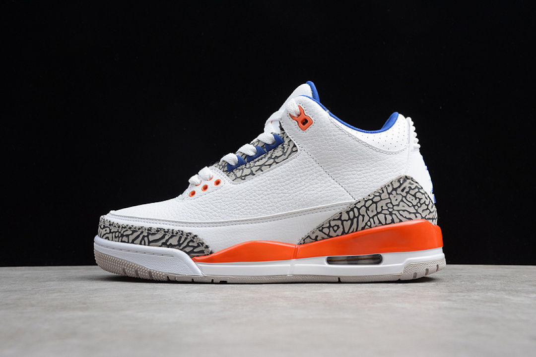 Jordan [136064-148]-[GZ AIR JORDAN 3 RETRO KNICKS WHITE/OLD ROYAL/ORANGE/GREY]-[MAN:40-45], photo 1