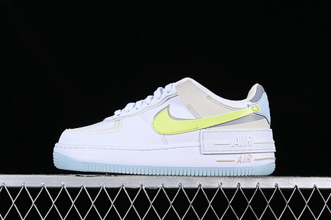 Nike [FB7582-100]-[AIR FORCE 1 SHADOW WHITE/GREY/BLUE/YELLOW]-[WOMAN:35.5-40], photo 1
