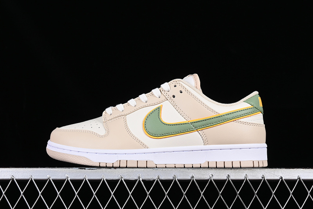 Nike DUNK LOW PALE IVORY/OIL GREEN/WHITE/LASER ORANGE/SANDDRIFT · FQ6869-131, photo 1