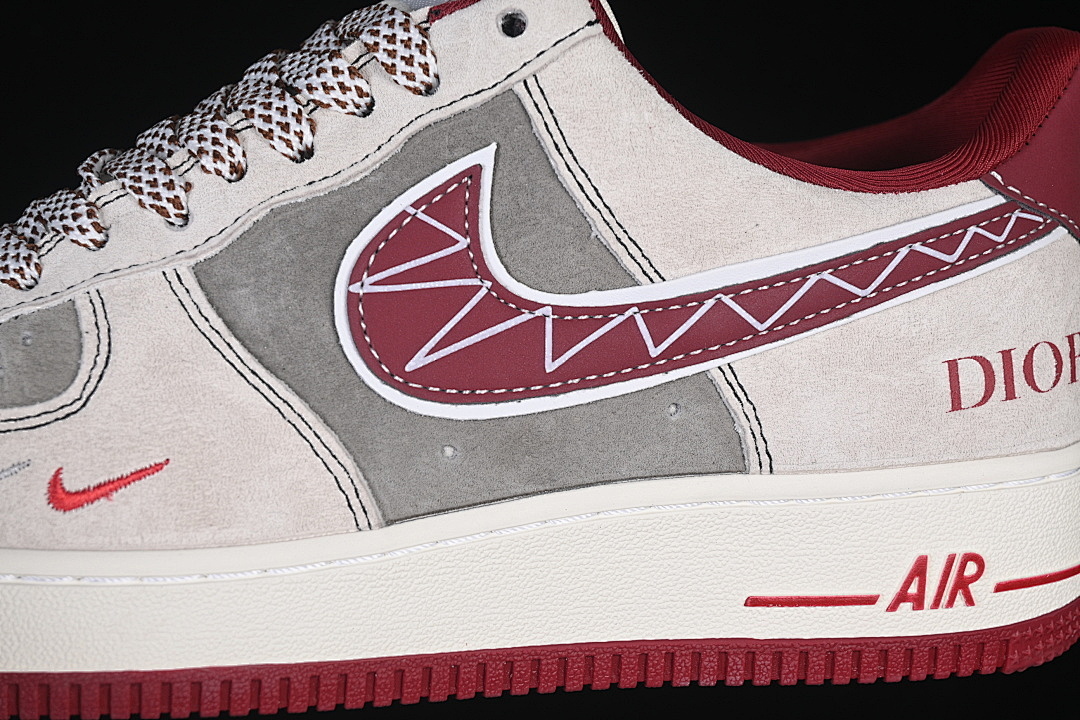 Nike [SY1388-028]-[AIR FORCE 1 07 LOW WHITE/GREY/WINE RED]-[WOMAN:36-39]-[MAN:40-45] - Image 8
