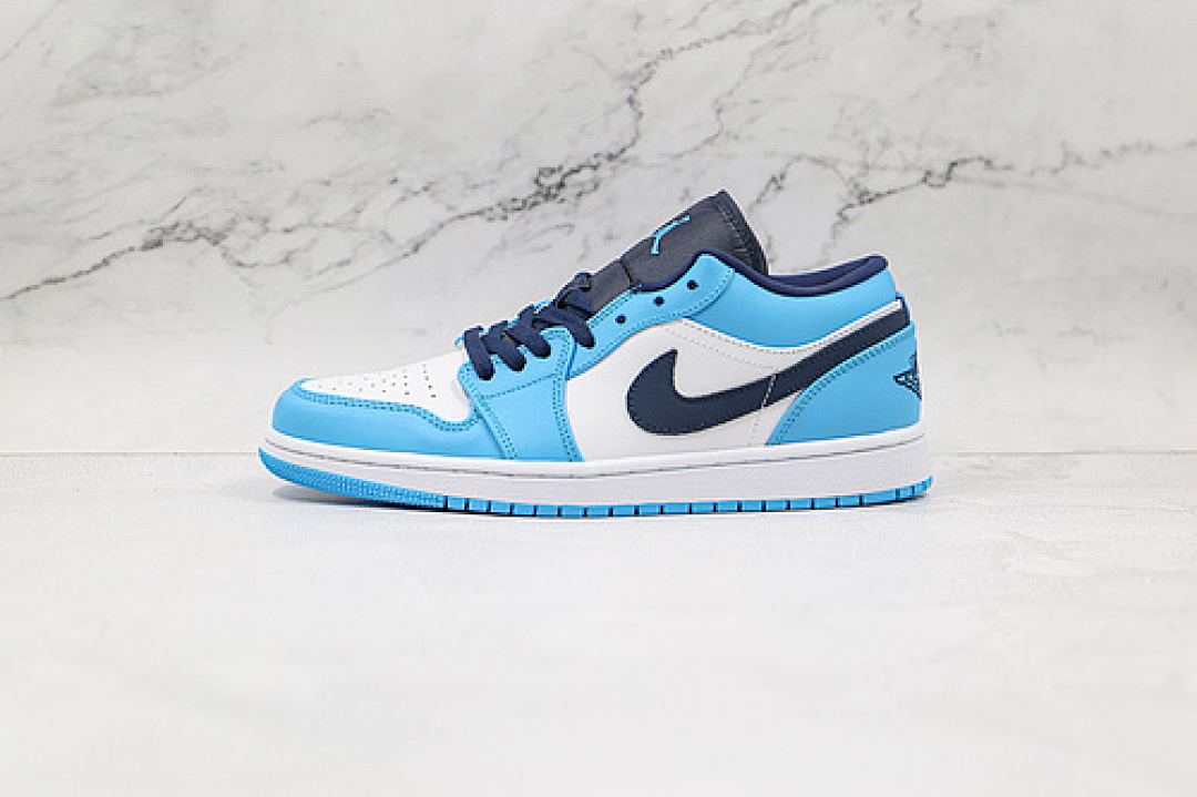 Jordan [553558-144]-[AIR JORDAN 1 LOW BLUE/NAVY BLUE/WHITE]-[WOMAN:35.5-39]-[MAN:40-47], photo 1