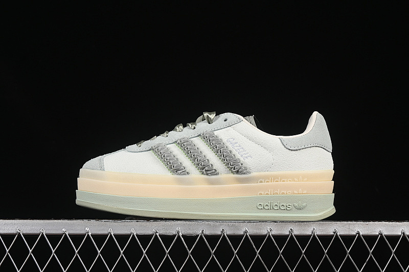 Adidas ORIGINALS GAZELLE BOLD WHITE/GREY/GREEN · JR8373, photo 1