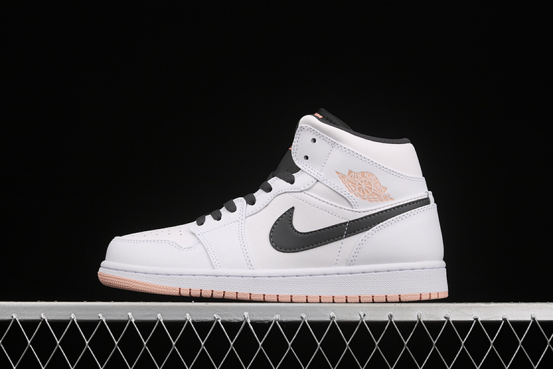 Jordan AIR Jordan 1 MID GS WHITE/ANTHRACITE/ARCTIC ORANGE · 554725-180, photo 1