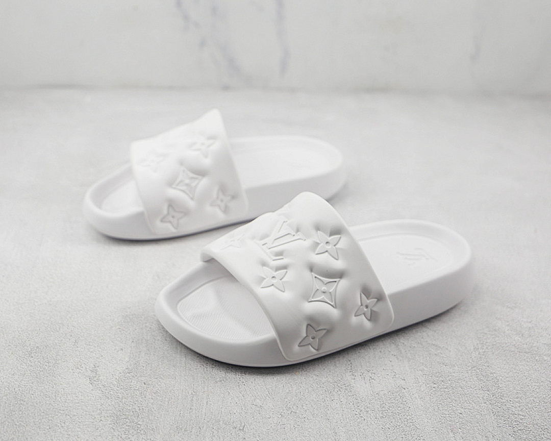 Louis Vuitton [L*V WATERFRONT MONOGRAM SLIPPERS WHITE/WHITE/WHITE]-[MAN:38-45] - Image 4