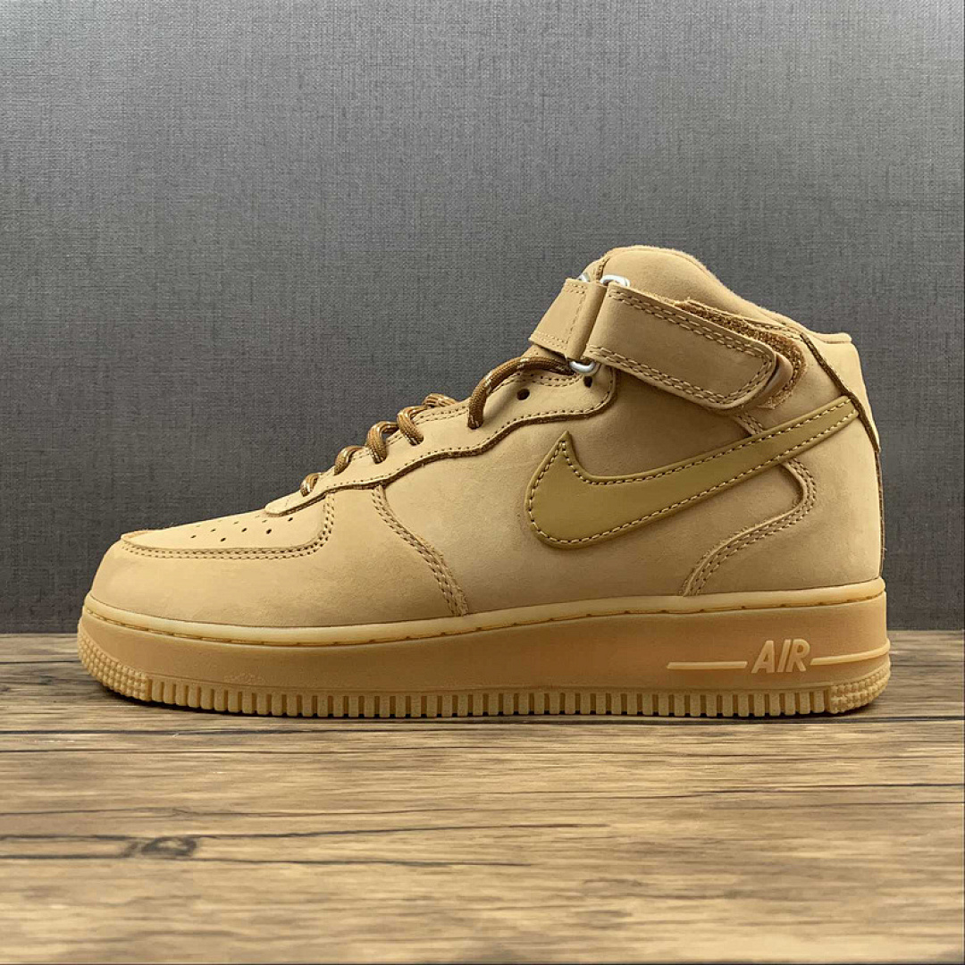 Nike Nike AIR FORCE 1 MID WHEAT FLAX/FLAX-GUM LIGHT BROWN-OUTDOOR GREEN · DJ9158-200, photo 1