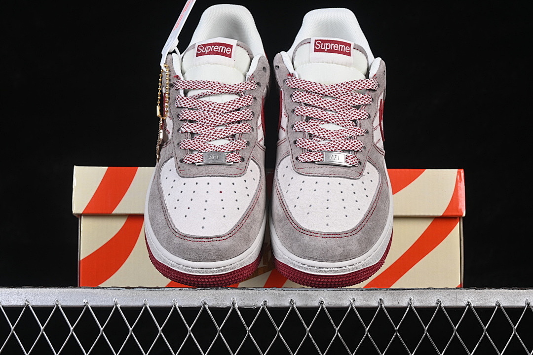 Nike [JP2026-132]-[AIR FORCE 1 07 LOW CASUAL SNEAKERS WHITE/GREY/RED]-[WOMAN:36-39]-[MAN:40-45] - Image 13