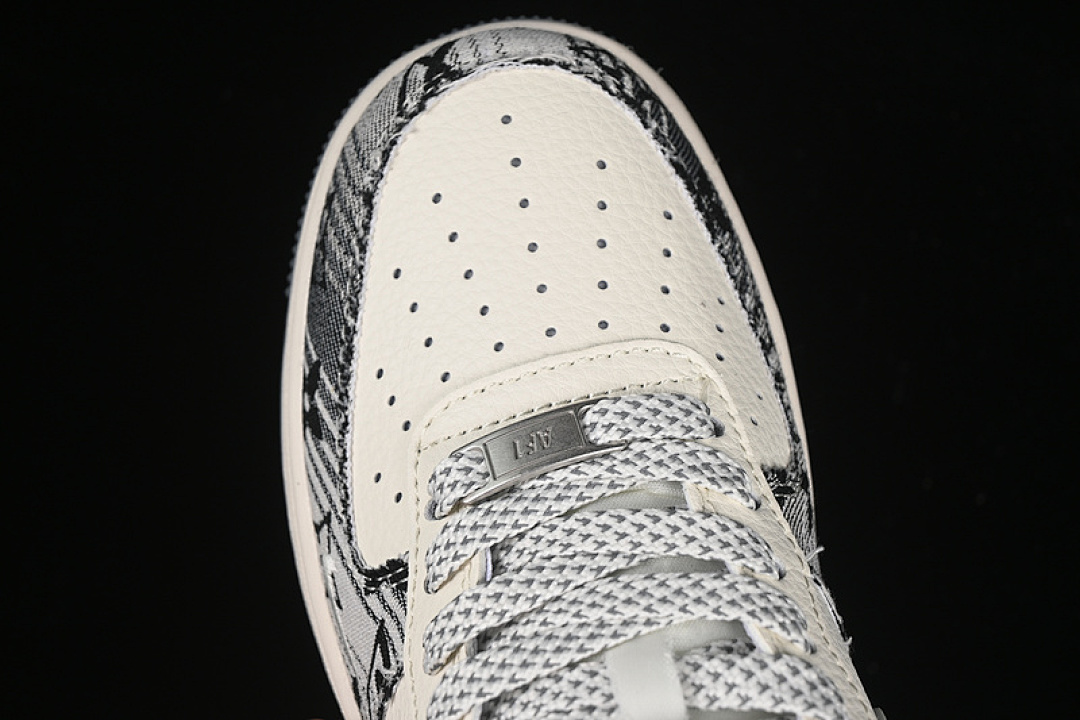 Nike [XS1958-587]-[AIR FORCE 1 07 LOW LV WHITE/GREY/BLACK]-[WOMAN:36-39]-[MAN:40-45] - Image 10