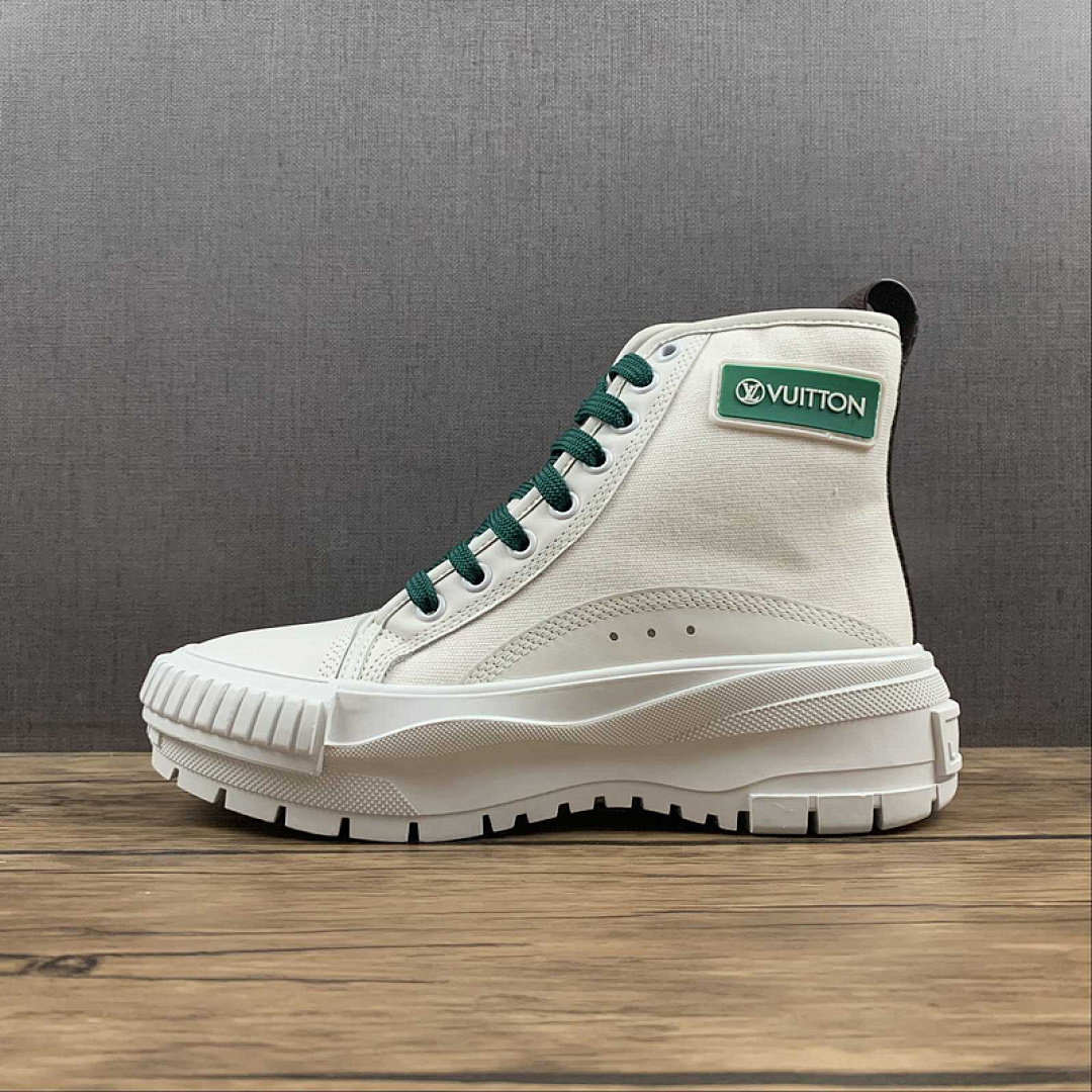 Louis Vuitton Louis Vuitton [L*V CANVAS BOOTS WHITE/WHITE/GREEN]-[WOMAN:35-40], photo 1