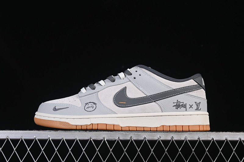 Nike DUNK LOW CASUAL SNEAKERS LIGHT GRAY/WHITE/BLACK · SG6688-006, photo 1