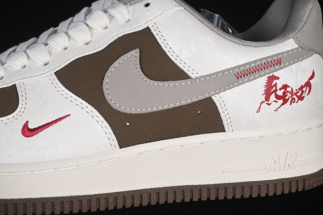 Nike [DW8806-008]-[AIR FORCE 1 07 LOW CASUAL SNEAKERS WHITE/BROWN/GREY]-[WOMAN:36-39]-[MAN:40-45] - Image 8