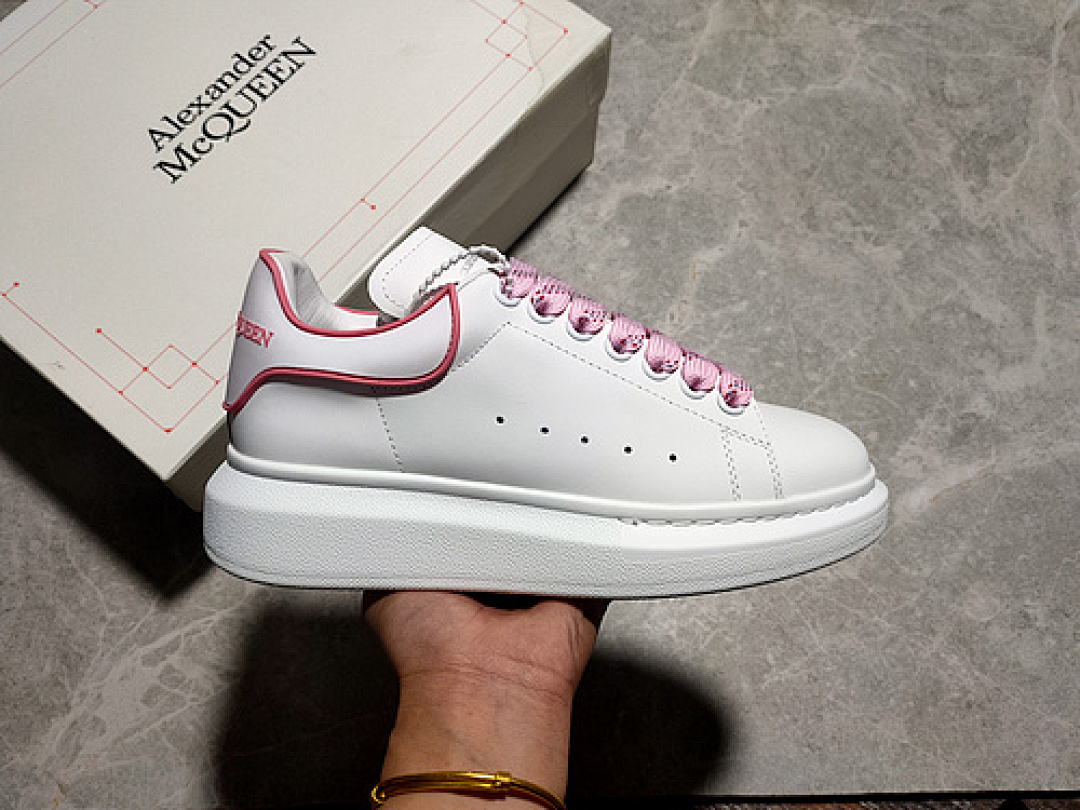 Alexander McQueen Alexander McQueen [ SOLE LEATHER SNEAKERS WHITE/WHITE/PINK]-[WOMAN:35-40], photo 1