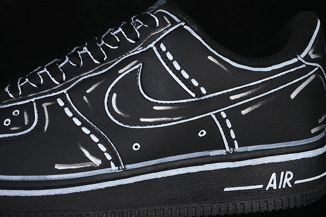 Nike [CW2288-001]-[AIR FORCE 1 07 LOW CASUAL SNEAKERS BLACK/WHITE/BLACK]-[WOMAN:36-39]-[MAN:40-45] - Image 8