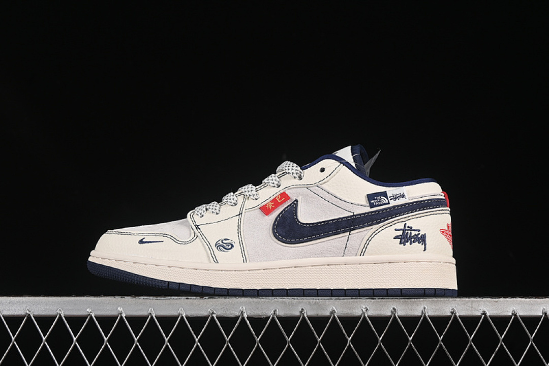 Jordan [YX5066-316]-[AIR JORDAN 1 LOW WHITE/GREY/BLUE]-[WOMAN:36-39]-[MAN:40-45], photo 1
