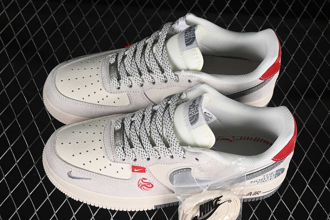Nike [YX5066-313]-[AIR FORCE 1 07 LOW WHITE/GREY/RED]-[WOMAN:36-39]-[MAN:40-45] - Image 11