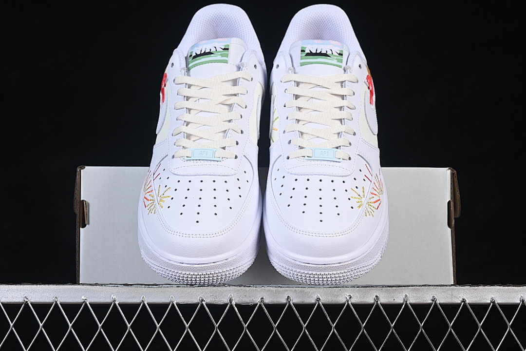 Nike [IQ1133-111]-[AIR FORCE 1 07 LOW CASUAL SNEAKERS WHITE/RED]-[WOMAN:36-39]-[MAN:40-45] - Image 13