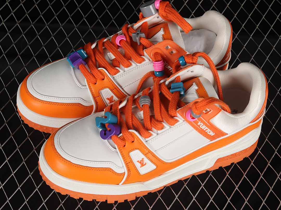 Louis Vuitton [L*V TRAINER SNEAKERS WHITE/ORANGE/WHITE]-[WOMAN:36-39]-[MAN:40-45] - Image 10