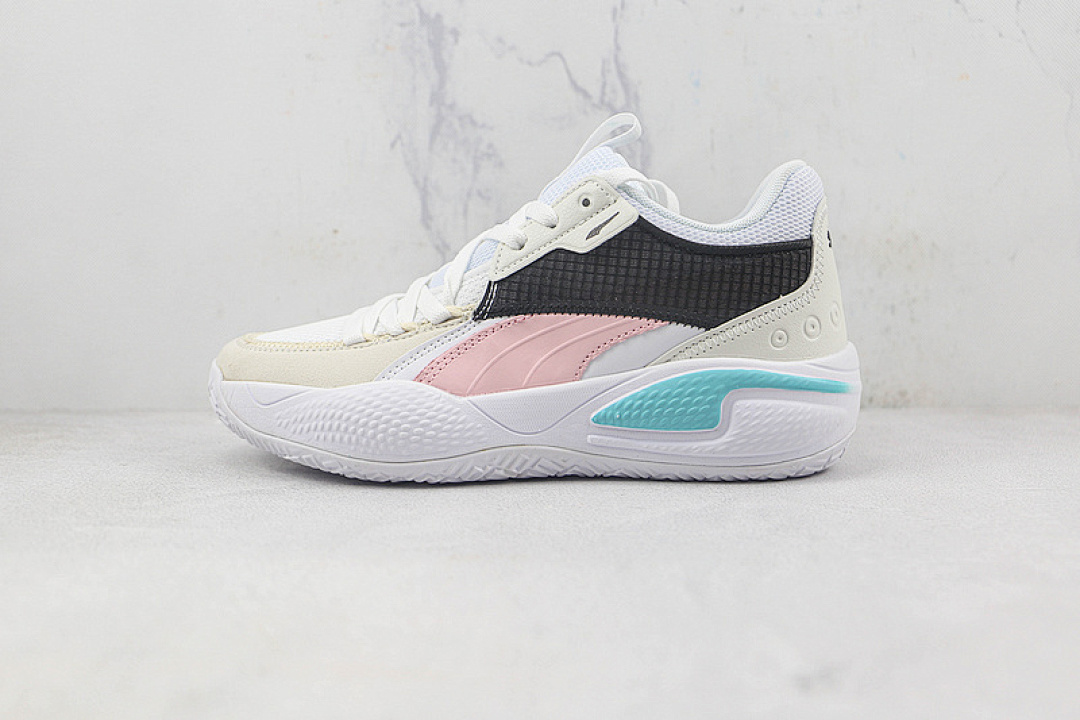 Puma Puma [ CLYDE HARDWOOD WHITE/BLACK/PINK-BLUE]-[MAN:40-45], photo 1