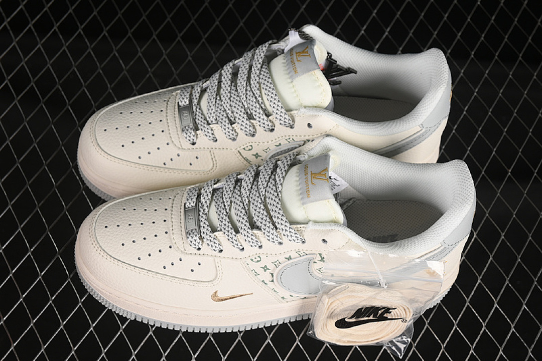 Nike [XX3168-159]-[AIR FORCE 1 07 LOW LV WHITE/GREY/GOLD]-[WOMAN:36-39]-[MAN:40-45] - Image 11