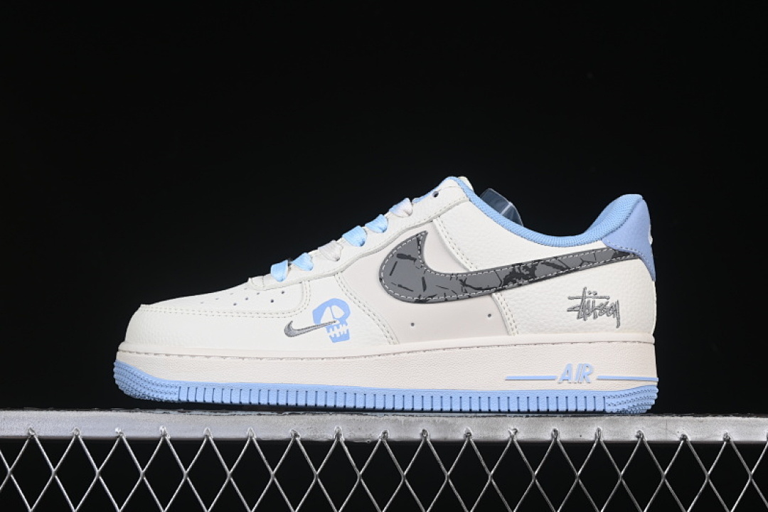 Nike [QW5606-269]-[AIR FORCE 1 07 LOW WHITE/GREY/BLUE]-[WOMAN:36-39]-[MAN:40-45] - Image 2