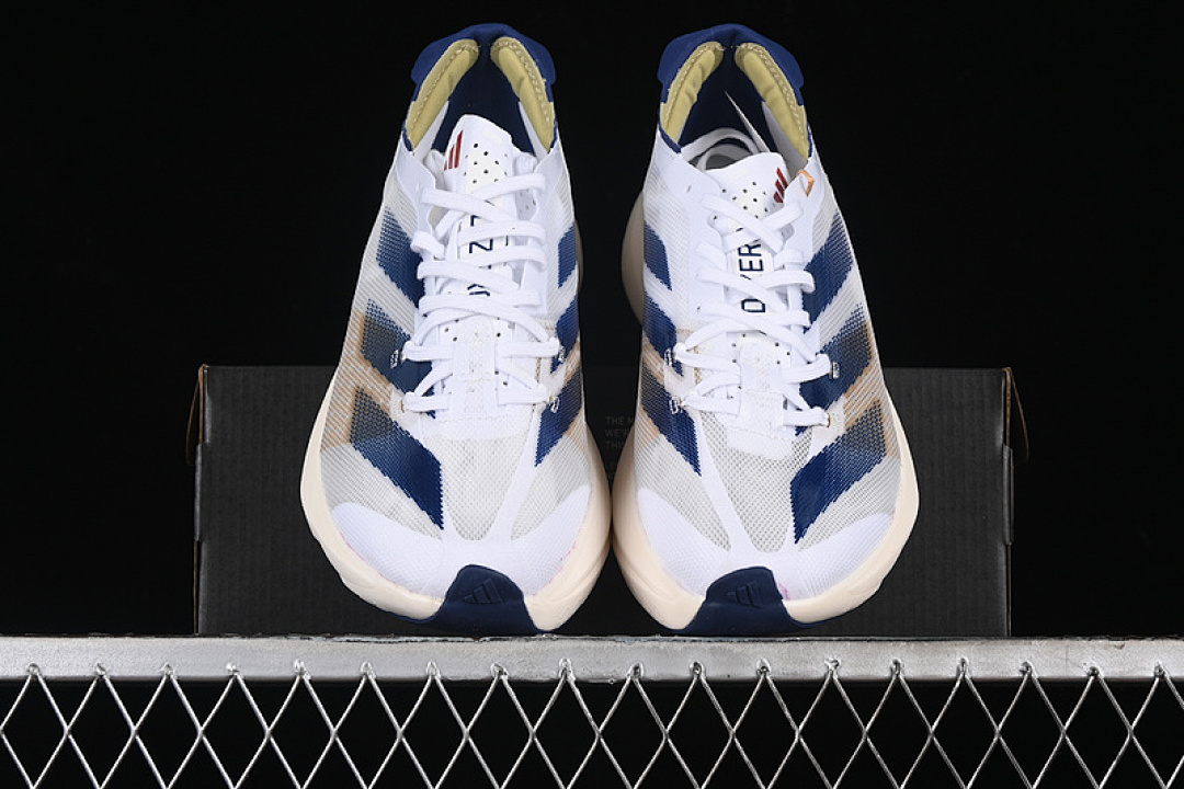 Adidas [IG6438]-[ADIZERO ADIOS PRO 3 CLOUD WHITE/DARK BLUE/GOLD METALLIC]-[WOMAN:36-39]-[MAN:40-45] - Image 13