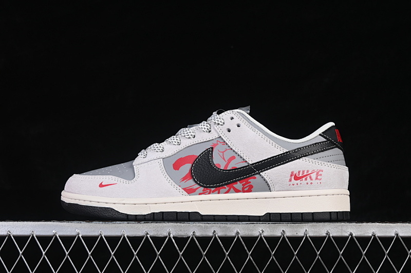 Nike SB DUNK LOW CASUAL SNEAKERS WHITE/GREY/BLACK/RED · JP2026-111, photo 1