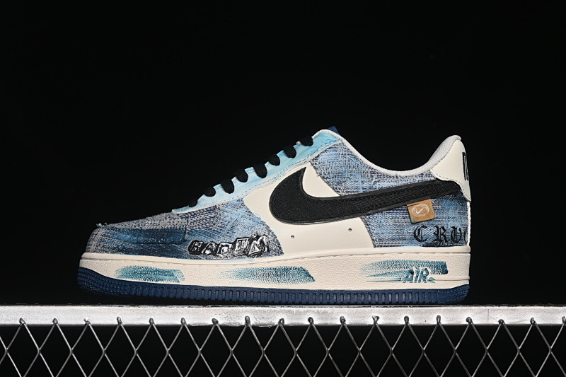 Nike Nike AIR FORCE 1 07 LOW DANNING ILLUSION WHITE/BLUE/BLACK · FB0607-770, photo 1