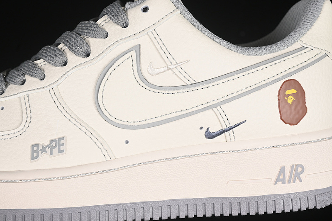 Nike [HH7518-065]-[AIR FORCE 1 07 LOW BAPE WHITE/GREY]-[WOMAN:36-39]-[MAN:40-45] - Image 8