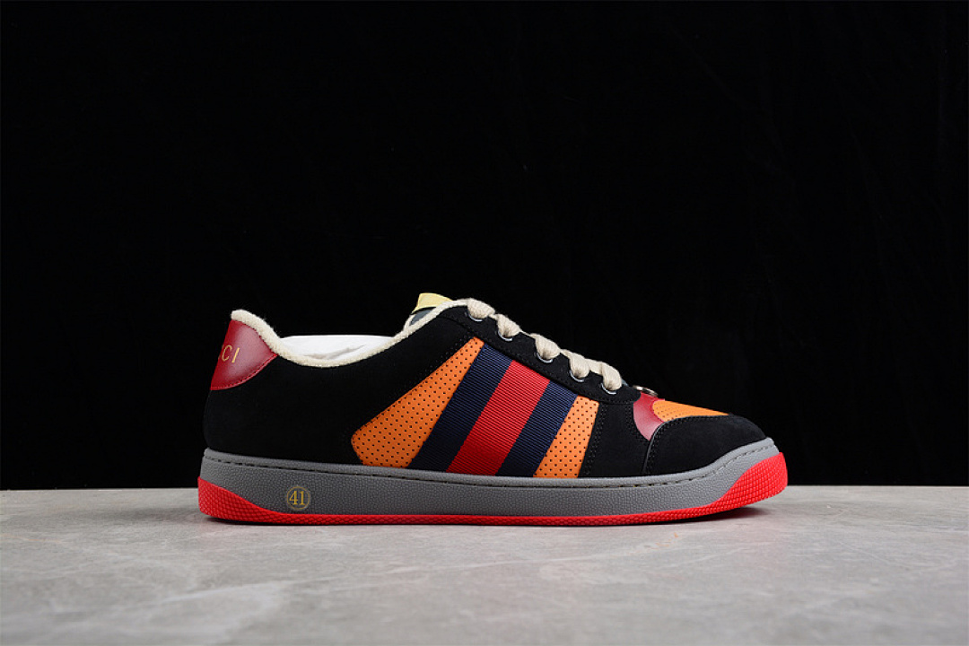 Gucci [GU*CCI ACE EMBROIDERED LOW-TOP BLACK/ORANGE/RED]-[MAN:40-45] - Image 15