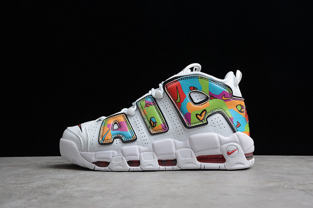 Nike [DM8150-100]-[AIR MORE UPTEMPO PEACE, LOVE, BASKETBALL WHITE/BLACK/UNIVERSITY (GOLD]), photo 1