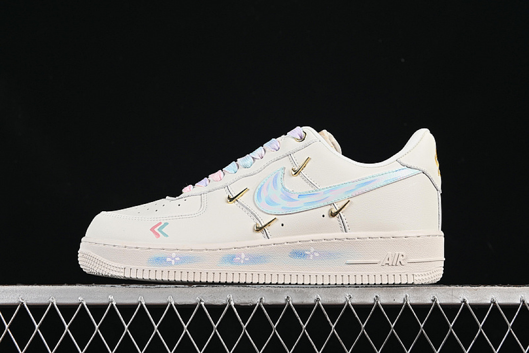 Nike Nike AIR FORCE 1 07 LOW MONET IMPRESSION WHITE/BLUE/PINK/GOLD · FV3654-211, photo 1