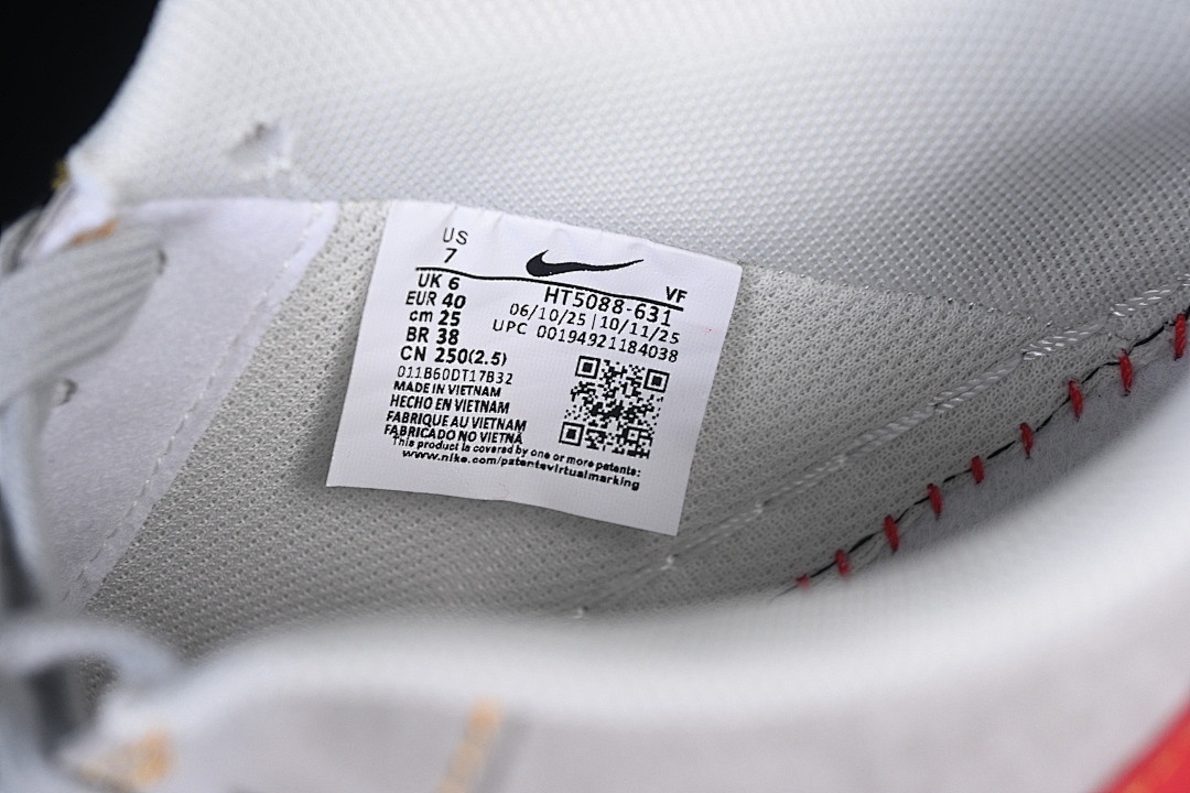 Nike [HT5088-631]-[AIR FORCE 1 07 LOW CASUAL SNEAKERS WHITE/GREY/RED]-[WOMAN:36-39]-[MAN:40-45] - Image 6