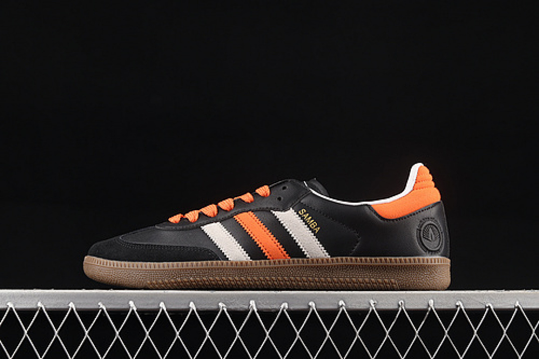Adidas [FW2428]-[SAMBA VEGAN SHOES CORE BLACK/ORANGE/CLOUD WHITE]-[MAN:39-45] - Image 2