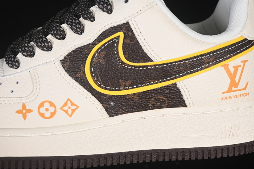 Nike [DD1982-302]-[AIR FORCE 1 07 LOW CASUAL SNEAKERS BLACK/WHITE/YELLOW]-[WOMAN:36-39]-[MAN:40-45] - Image 7