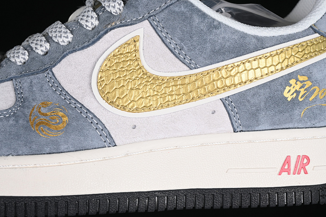Nike [XZ2025-688]-[AIR FORCE 1 07 LOW WHITE/GREY/BLUE/GOLD/RED]-[WOMAN:36-39]-[MAN:40-45] - Image 8