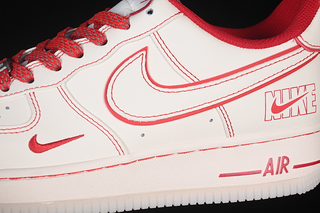 Nike [SM6668-132]-[AIR FORCE 1 07 LOW WHITE/RED/WHITE]-[WOMAN:36-39]-[MAN:40-45] - Image 8
