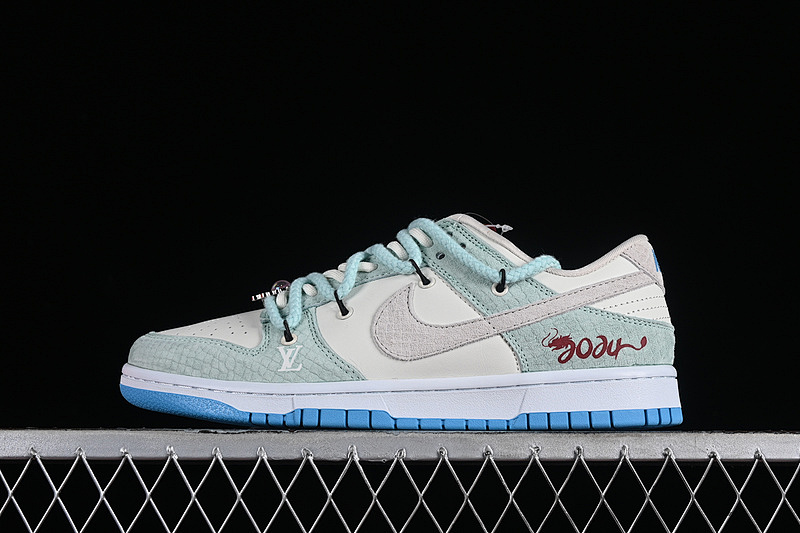 Nike SB DUNK LOW YEAR OF THE DRAGON GREY/GREEN/BLUE/WHITE · SJ2068-230, photo 1