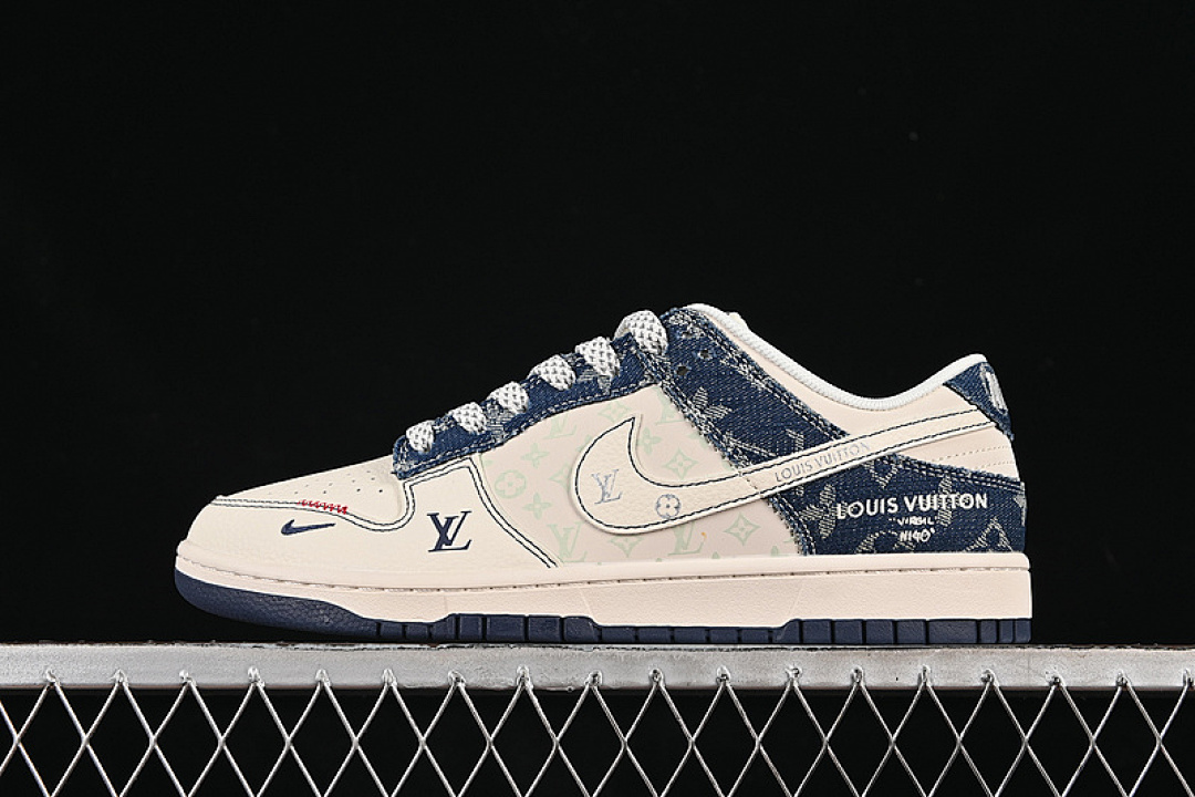 Louis Vuitton [YX5066-375]-[SB DUNK LOW LV WHITE/GREY/BLUE]-[WOMAN:36-39]-[MAN:40-45], photo 1