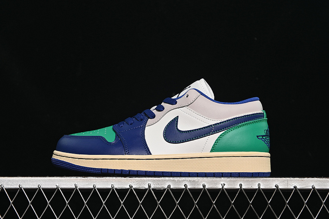 Jordan [553558-147]-[AIR JORDAN 1 LOW WHITE/GREY/BLUE/GREEN]-[WOMAN:36-39]-[MAN:40-46], photo 1