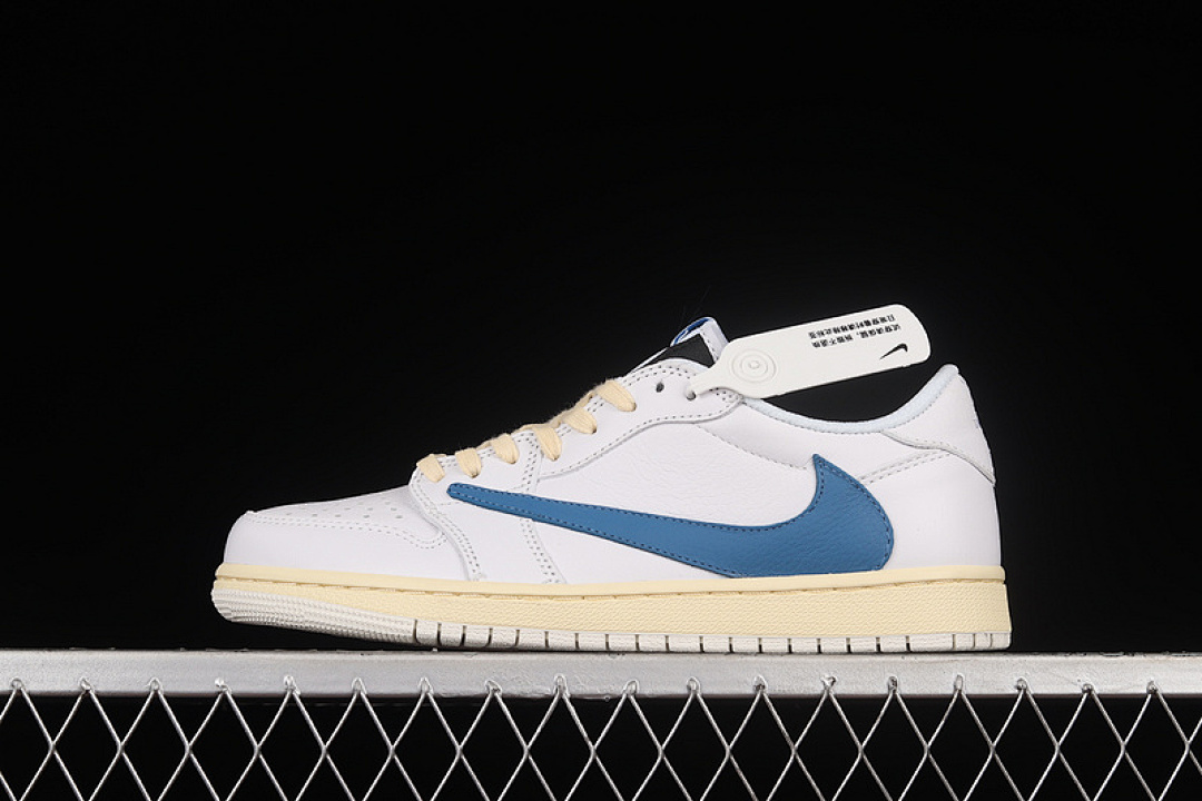 Jordan [CQ3277-100]-[TRAVIS SCOTT X FRAGMENT AIR JORDAN 1 LOW CREAM WHITE/BLUE]-[UNISEX:36-47.5], photo 1