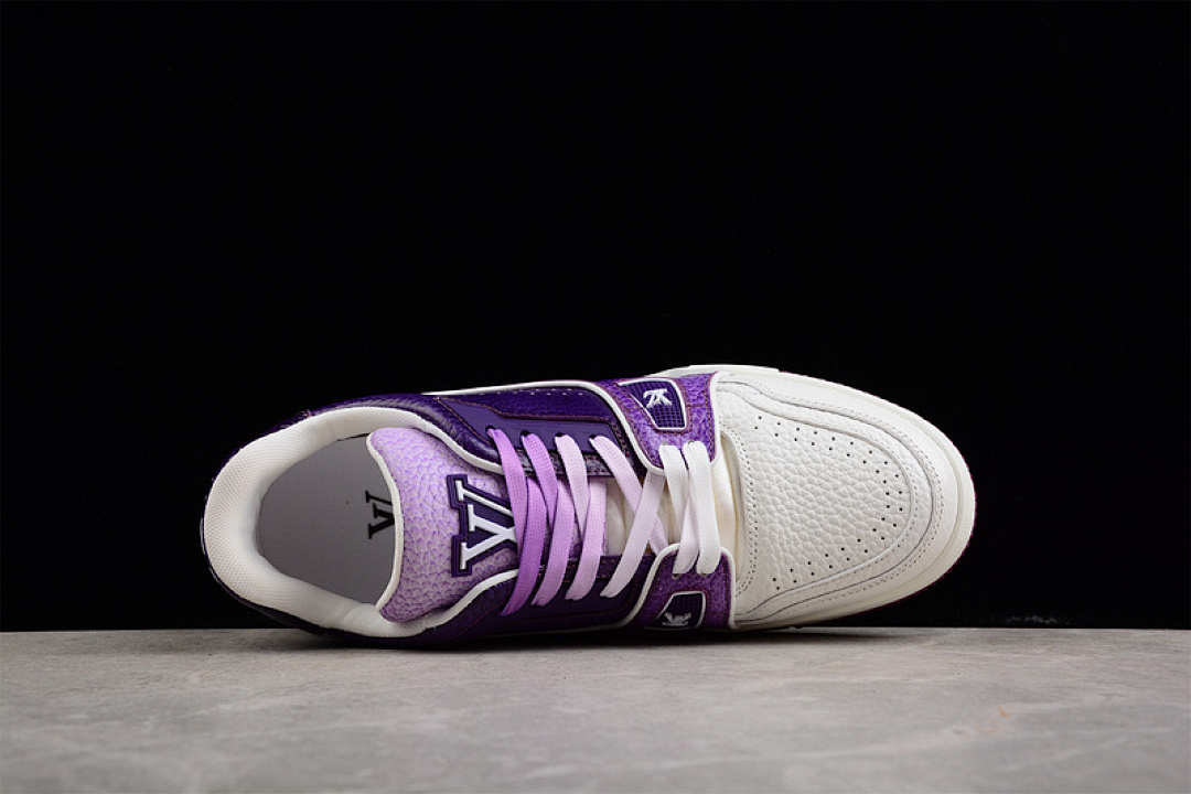 Louis Vuitton [L*V 2022 TRAINER SNEAKERS WHITE/DARK PURPLE/BLACK]-[MAN:38-45] - Image 7
