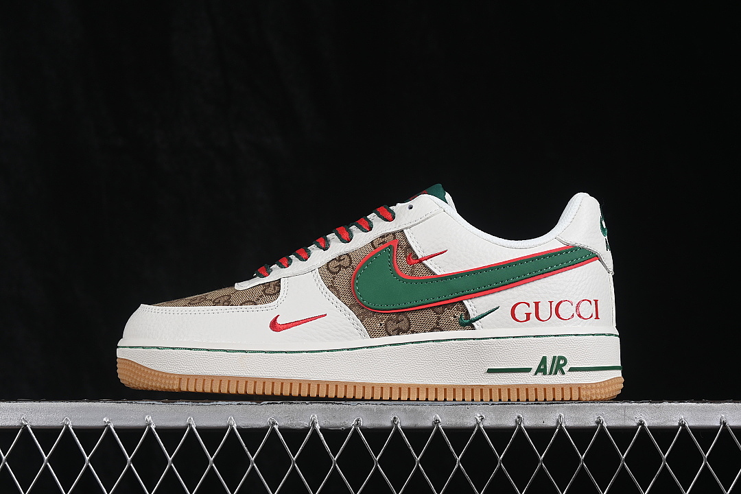 Nike Nike AIR FORCE 1 07 LOW CASUAL SNEAKERS WHITE/BROWN/GREEN · NH0601-600, photo 1