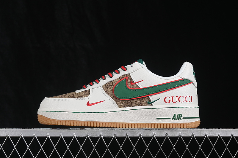 Nike Nike AIR FORCE 1 07 LOW CASUAL SNEAKERS WHITE/BROWN/GREEN · NH0601-600, photo 1